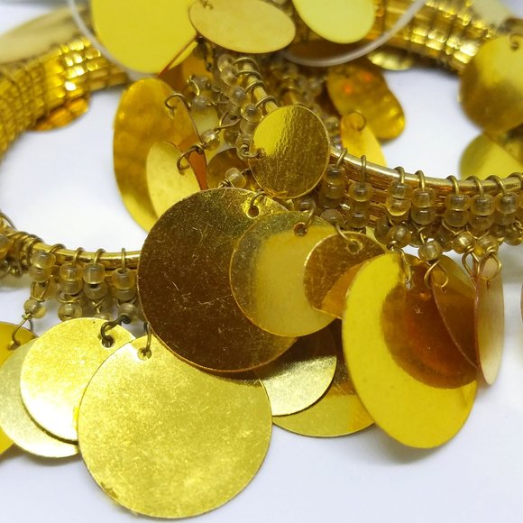 GOLD Beaded Sparkle Napkin Rings x 2 - NWT Colin Cowie for JC Penny - Picture 6 of 7